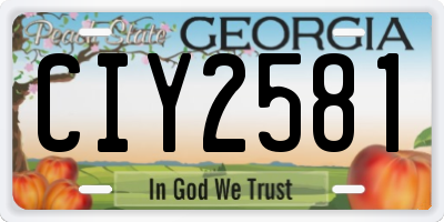 GA license plate CIY2581