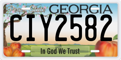 GA license plate CIY2582