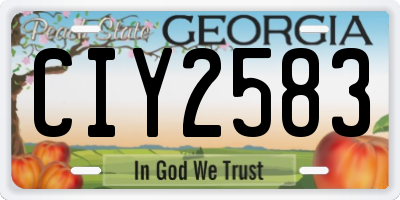 GA license plate CIY2583
