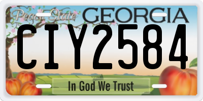 GA license plate CIY2584