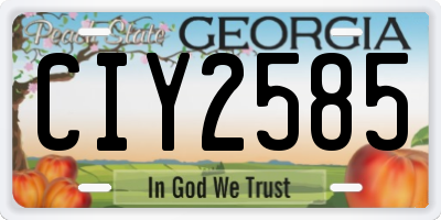 GA license plate CIY2585