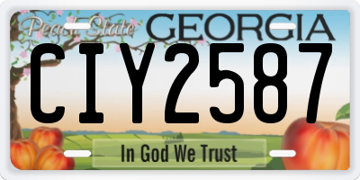 GA license plate CIY2587