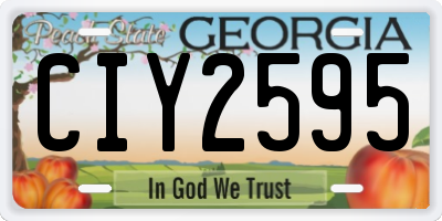 GA license plate CIY2595