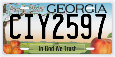 GA license plate CIY2597