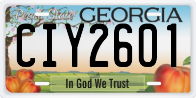 GA license plate CIY2601
