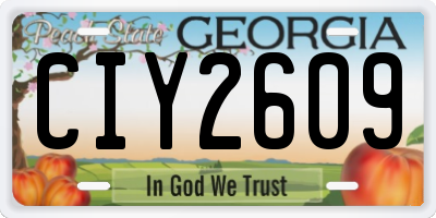 GA license plate CIY2609