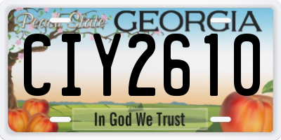 GA license plate CIY2610