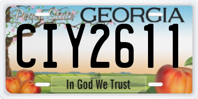 GA license plate CIY2611