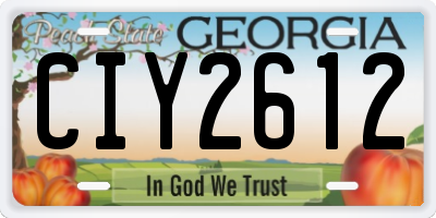 GA license plate CIY2612