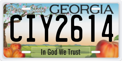 GA license plate CIY2614