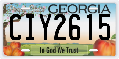 GA license plate CIY2615