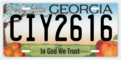 GA license plate CIY2616