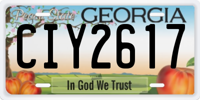 GA license plate CIY2617