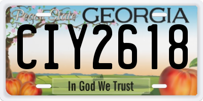 GA license plate CIY2618