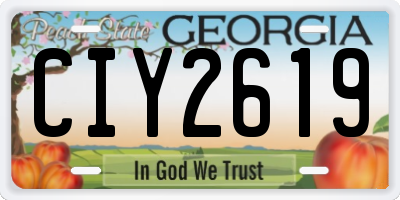 GA license plate CIY2619