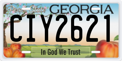 GA license plate CIY2621