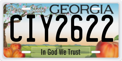 GA license plate CIY2622