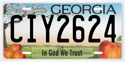 GA license plate CIY2624