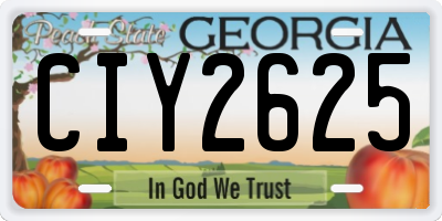 GA license plate CIY2625