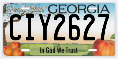 GA license plate CIY2627