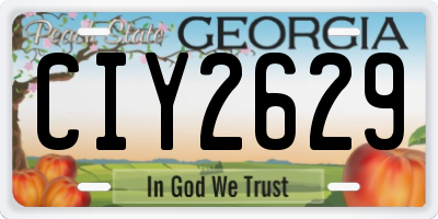 GA license plate CIY2629