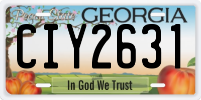 GA license plate CIY2631