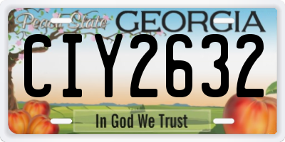 GA license plate CIY2632