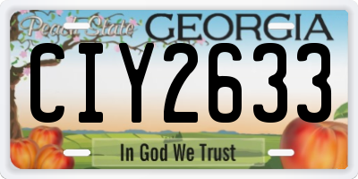 GA license plate CIY2633