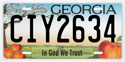 GA license plate CIY2634