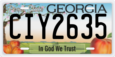 GA license plate CIY2635
