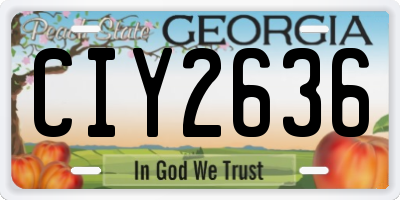 GA license plate CIY2636