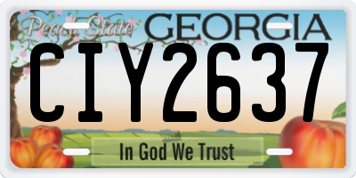 GA license plate CIY2637