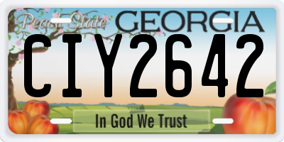 GA license plate CIY2642