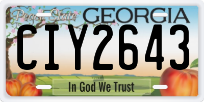 GA license plate CIY2643
