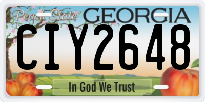 GA license plate CIY2648