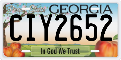 GA license plate CIY2652