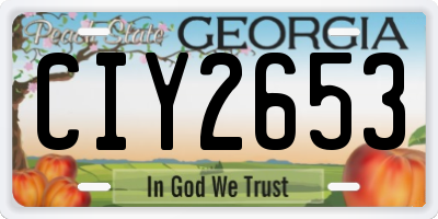 GA license plate CIY2653