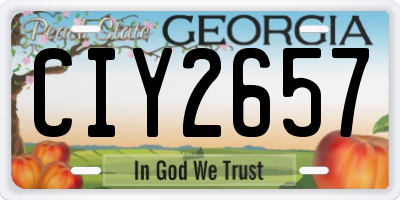GA license plate CIY2657