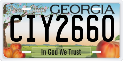 GA license plate CIY2660