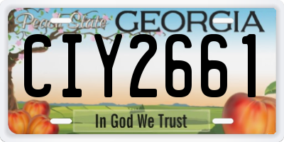 GA license plate CIY2661