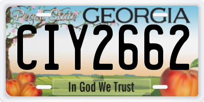GA license plate CIY2662