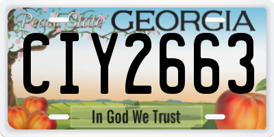 GA license plate CIY2663