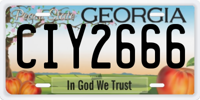 GA license plate CIY2666