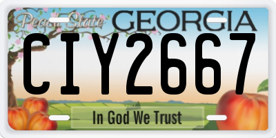 GA license plate CIY2667