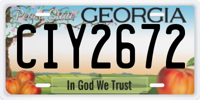 GA license plate CIY2672