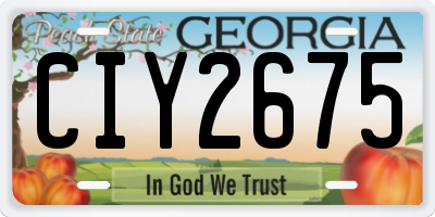 GA license plate CIY2675