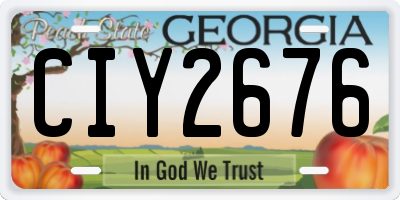 GA license plate CIY2676