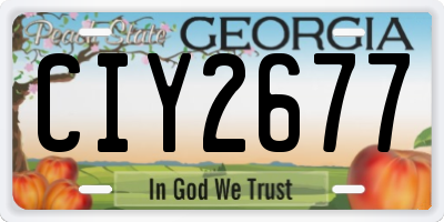 GA license plate CIY2677