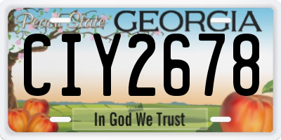GA license plate CIY2678