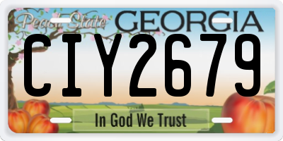 GA license plate CIY2679